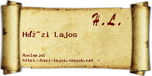 Házi Lajos névjegykártya