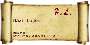 Házi Lajos névjegykártya